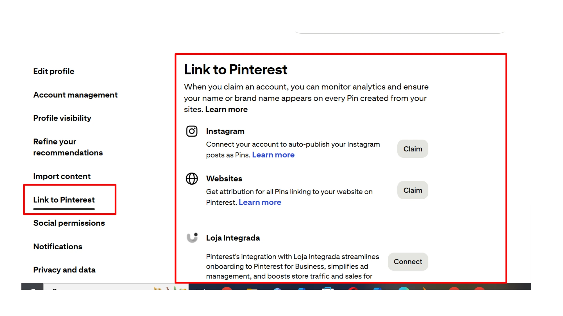 Verify and Link Your Website/Other Social Assets